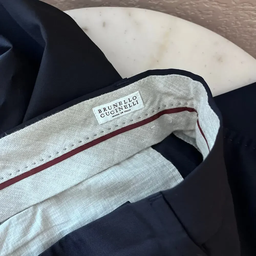 Brunello Cucinelli Ready to Wear Virgin Wool Trousers Pants 50 34 Dress Pant